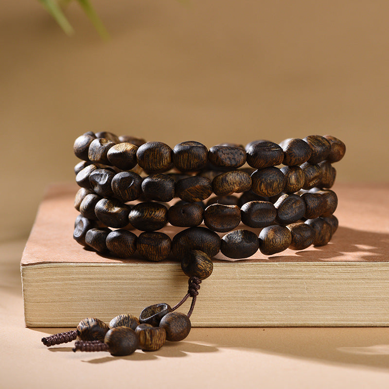 Zenflowing Natural Hainan Kyara Agarwood Scar Bead Bracelet