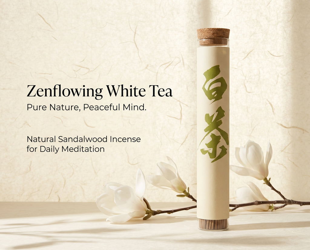 Zenflowing Promotes Deep Relaxation White Tea Sandalwood Incense Sticks