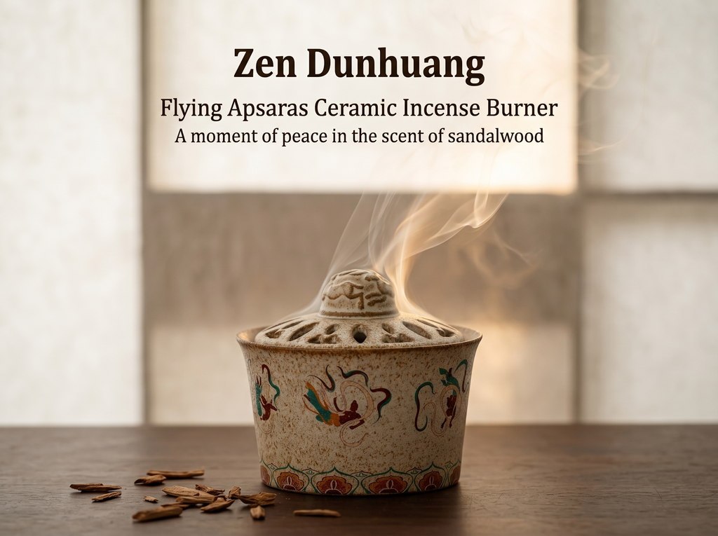 Zenflowing Dunhuang Flying Apsaras Ceramic Incense Burner