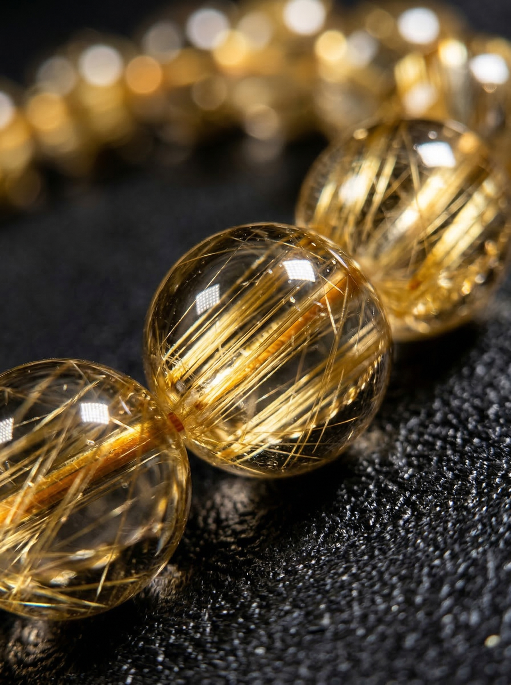 Zenflowing Natural Golden Rutilated Quartz Wealth Energy Bracelet