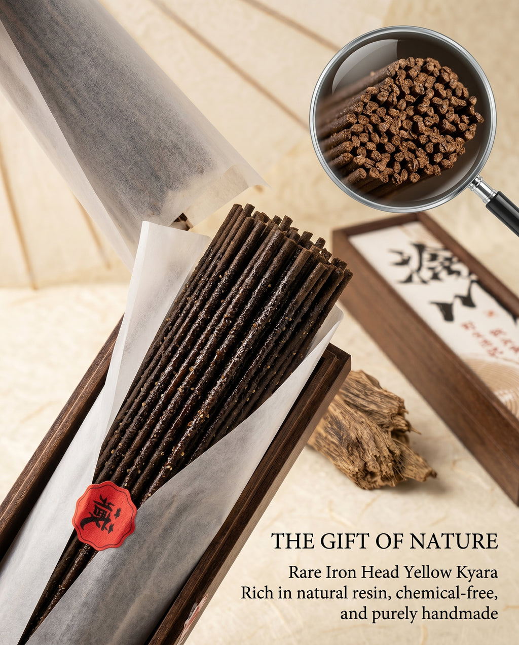 Zenflowing Yoga Mindfulness & Soul Soothing Wild Hong Kong Iron Head Yellow Kyara Sandalwood Incense Stick
