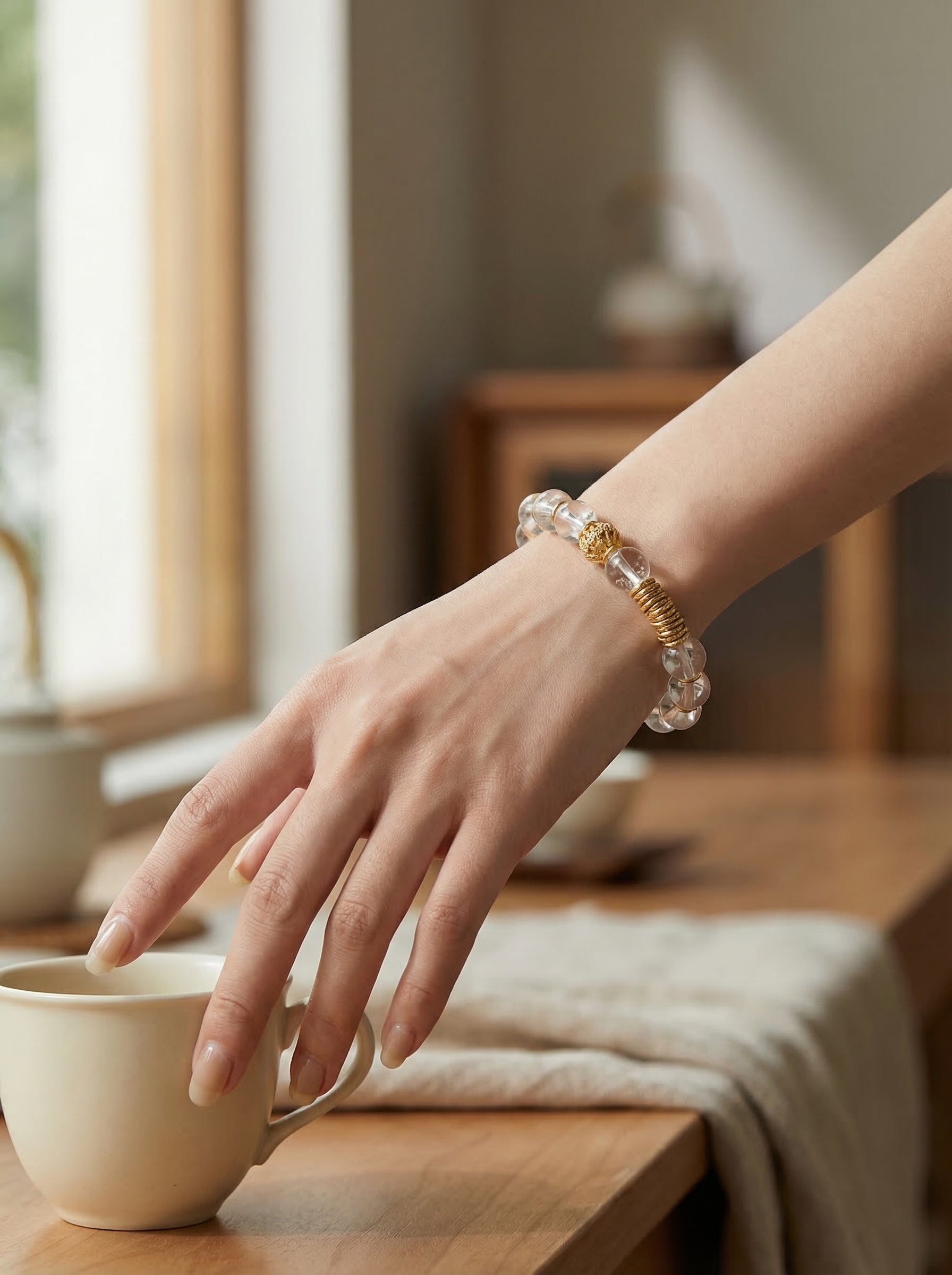 Zenflowing Natural White Crystal Ancient Wrapped Energy Bracelet