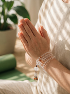 Zenflowing Natural White Crystal 108 Beads Mala Bracelet