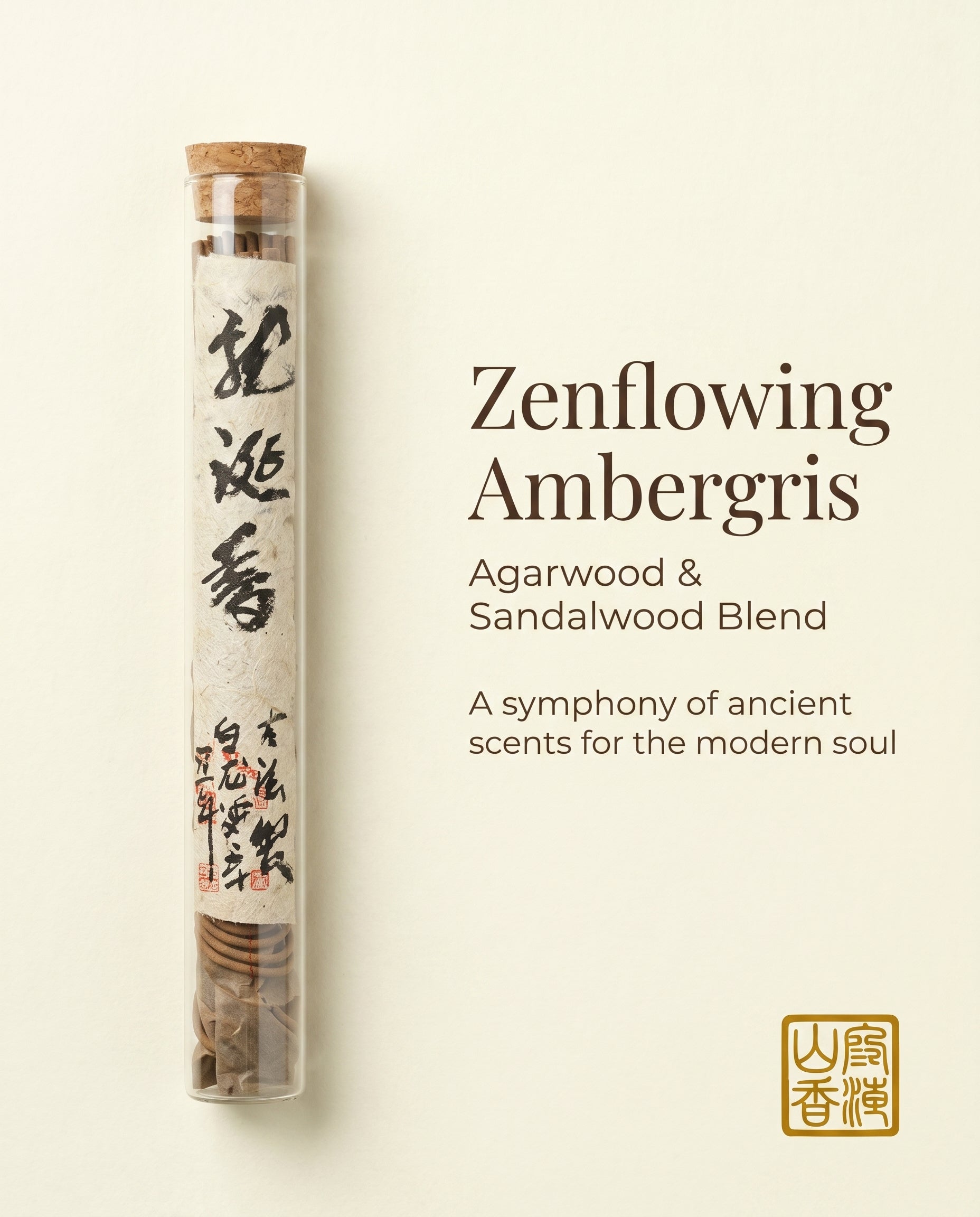 Zenflowing Enhances Deep Relaxation Ambergris Agarwood Sandalwood Incense Sticks