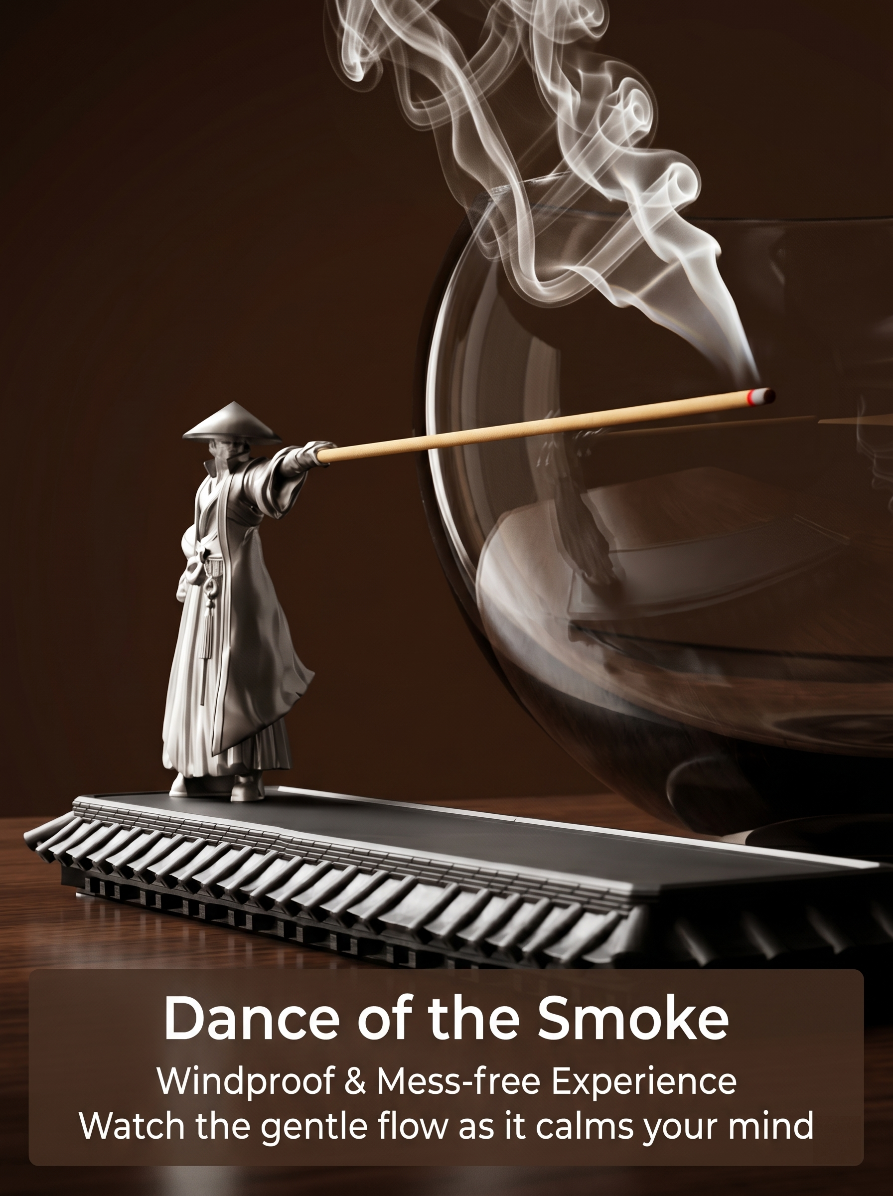 Zenflowing Multi-Function Wood & Glass Incense Burner
