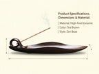 Zenflowing Taoist Serenity Boat Ceramic Incense Holder