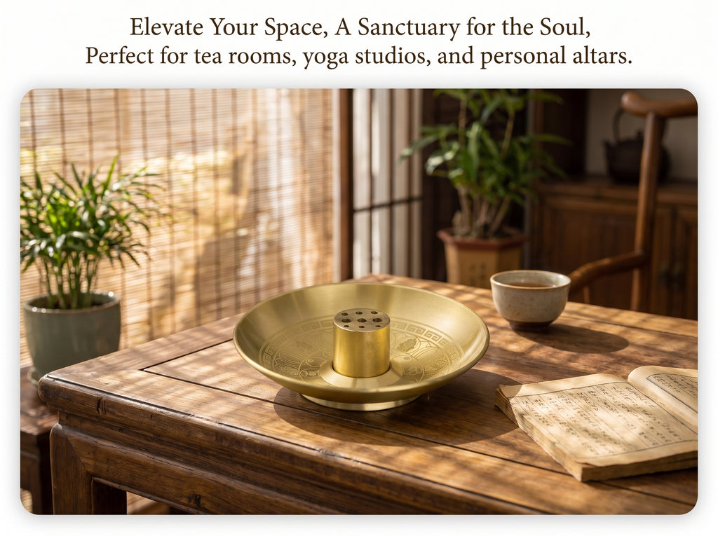 Zenflowing Brass Bagua I Ching Incense Holder Tray