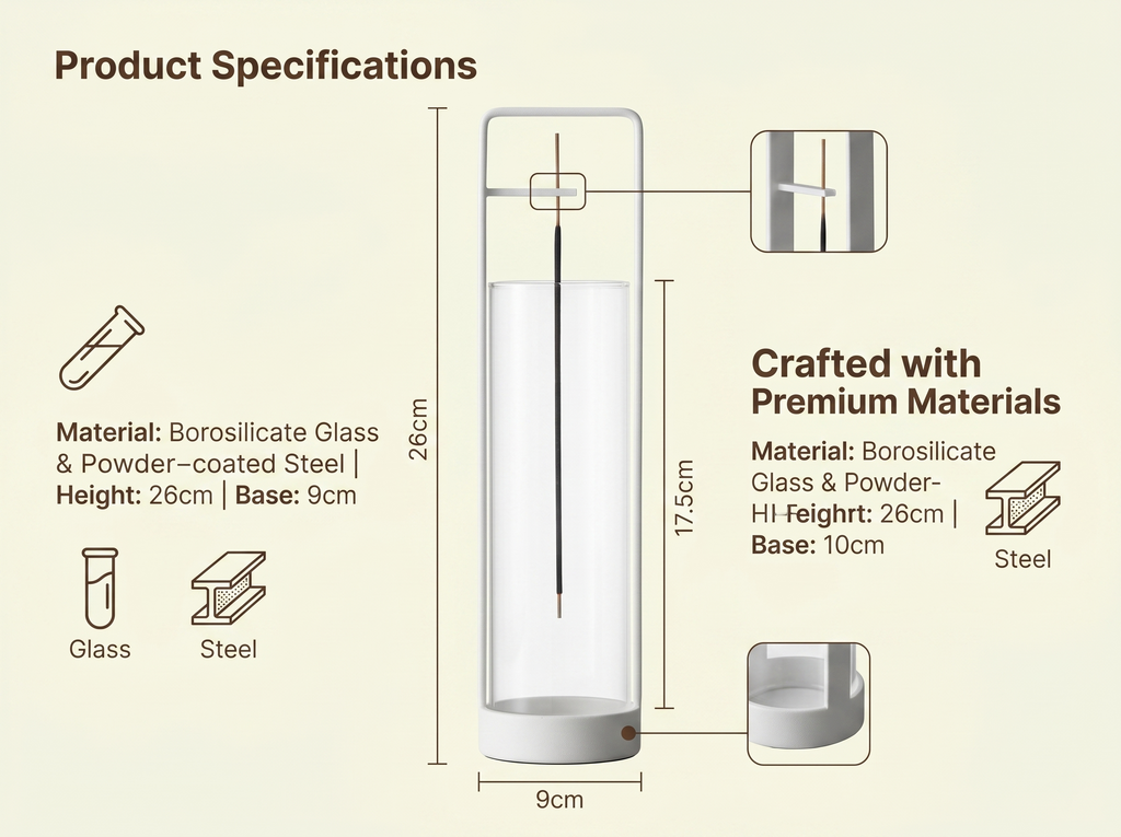 Zenflowing Detachable Glass Hanging Incense Burner