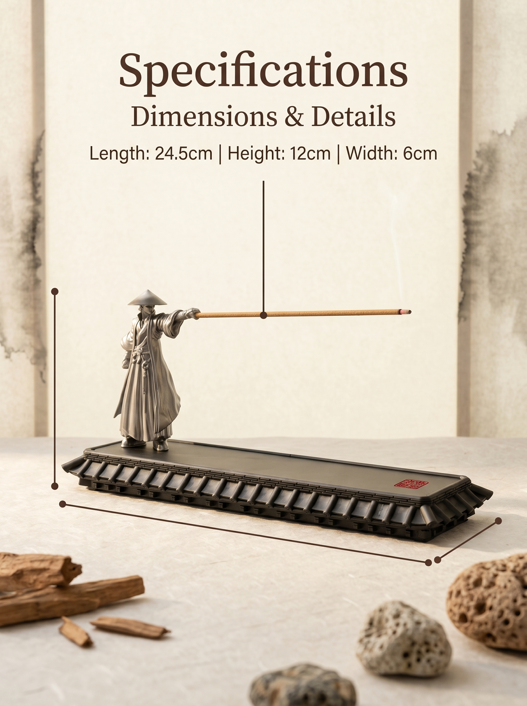 Zenflowing Multi-Function Wood & Glass Incense Burner