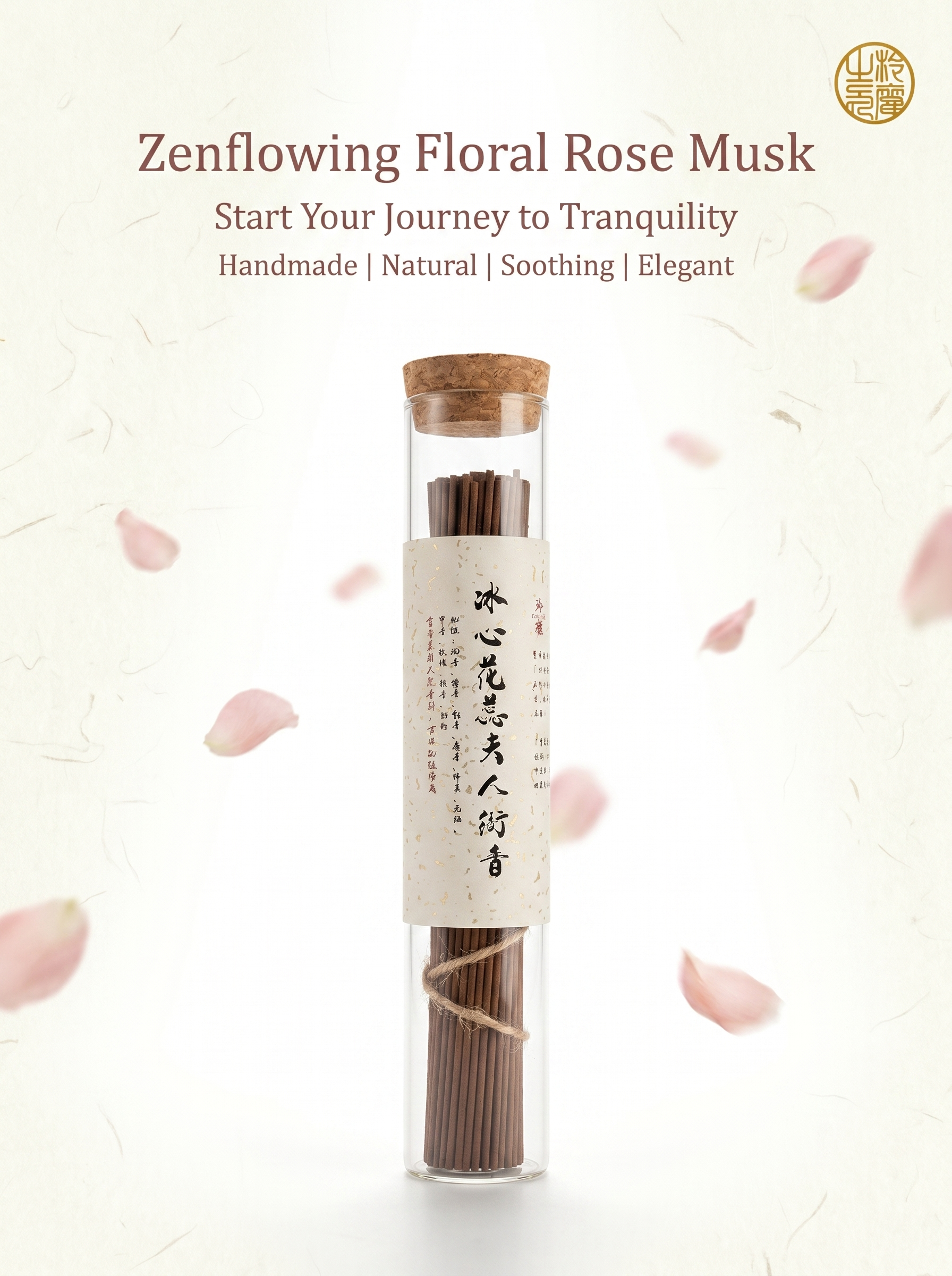 Zenflowing Promotes Restful Sleep Floral Musk Sandalwood Incense Sticks