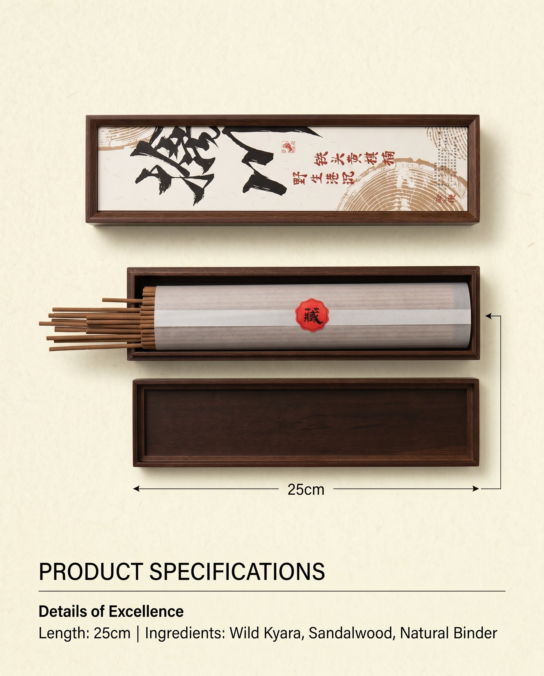 Zenflowing Yoga Mindfulness & Soul Soothing Wild Hong Kong Iron Head Yellow Kyara Sandalwood Incense Stick