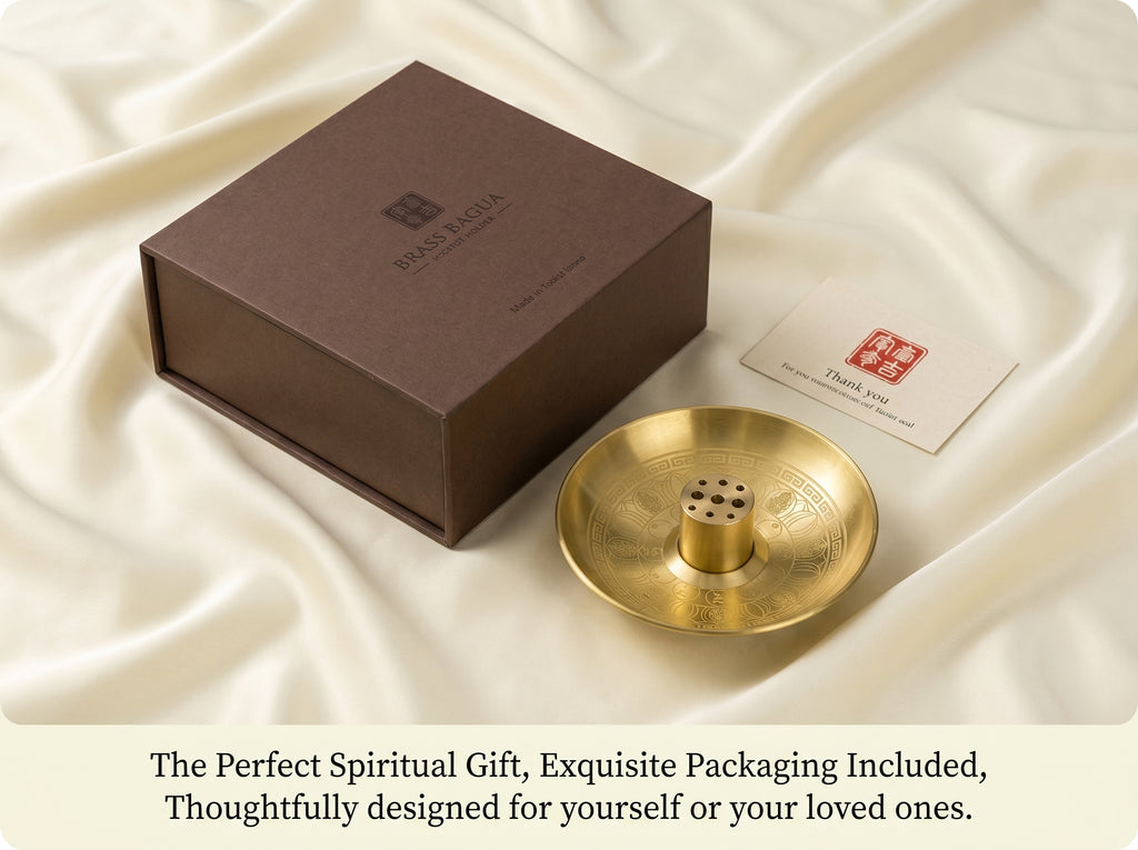 Zenflowing Brass Bagua I Ching Incense Holder Tray