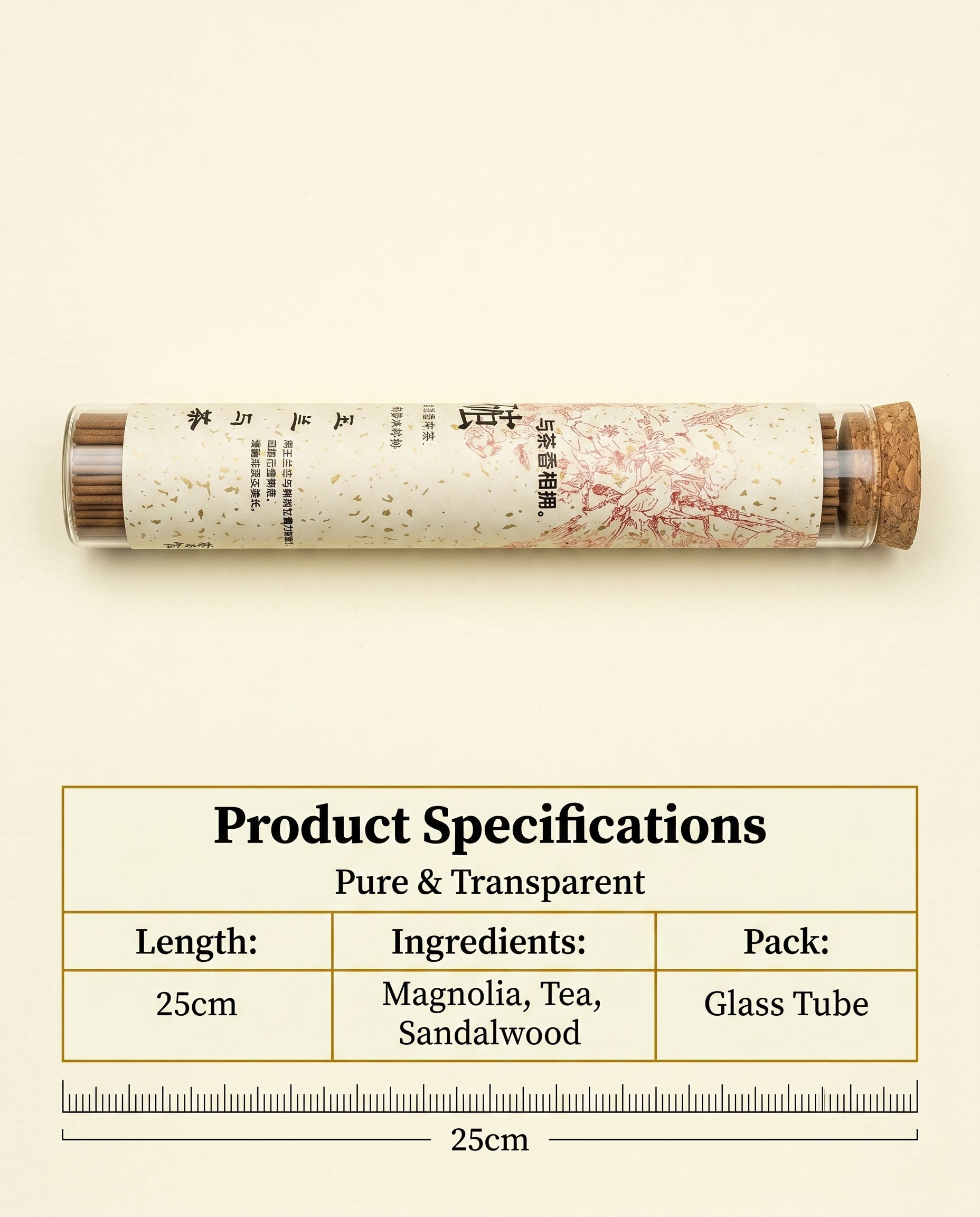 Zenflowing Mind Cultivation & Energy Purification Magnolia Tea Sandalwood Incense Stick
