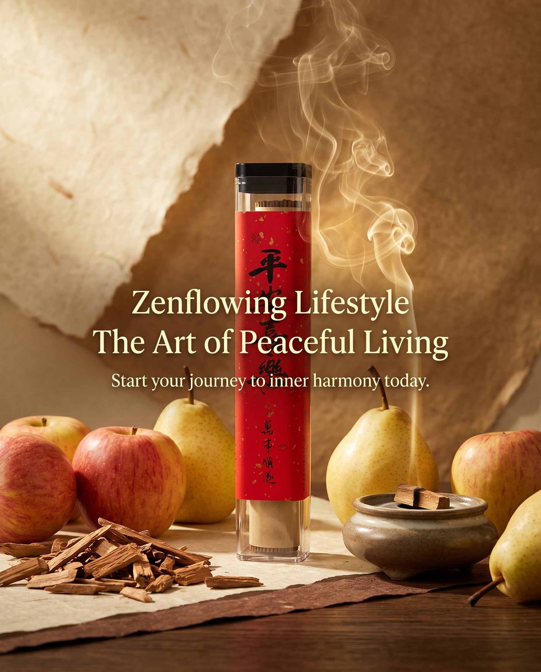 Zenflowing Inner Peace & Home Harmony Apple Pear Sandalwood Incense Stick