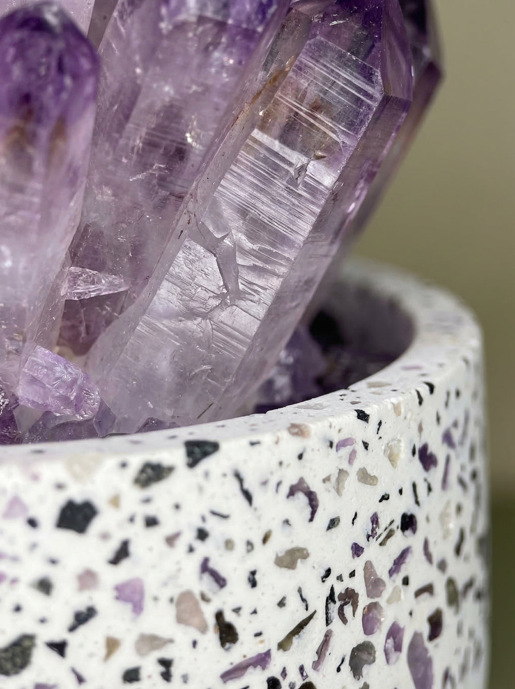 Zenflowing Crystal Cluster Potted Plant - Natural Amethyst Citrine Desk Decor & Aromatherapy Stone