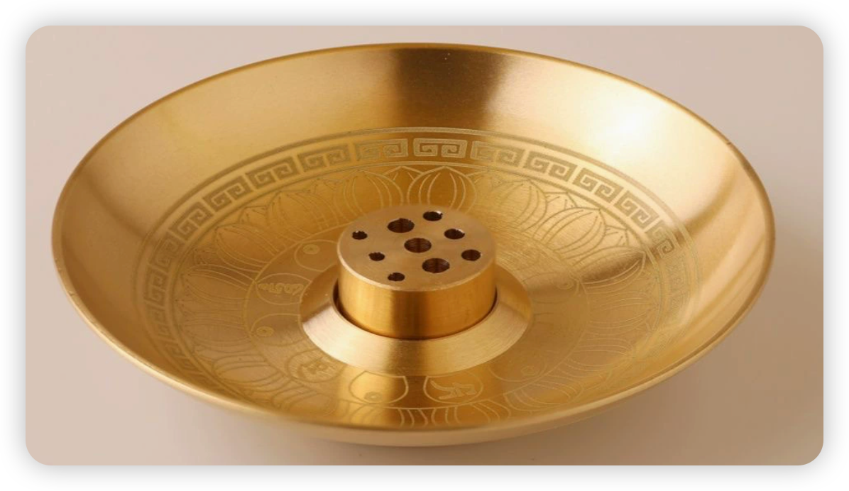 Zenflowing Brass Bagua I Ching Incense Holder Tray