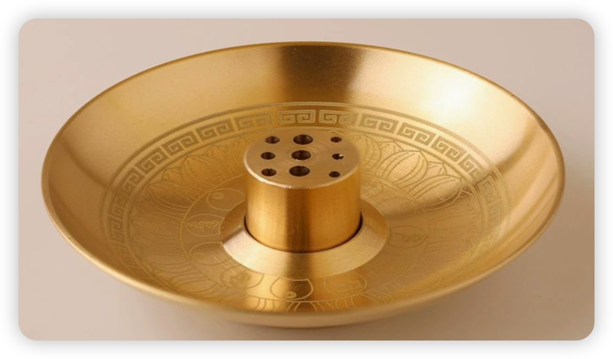 Zenflowing Brass Bagua I Ching Incense Holder Tray