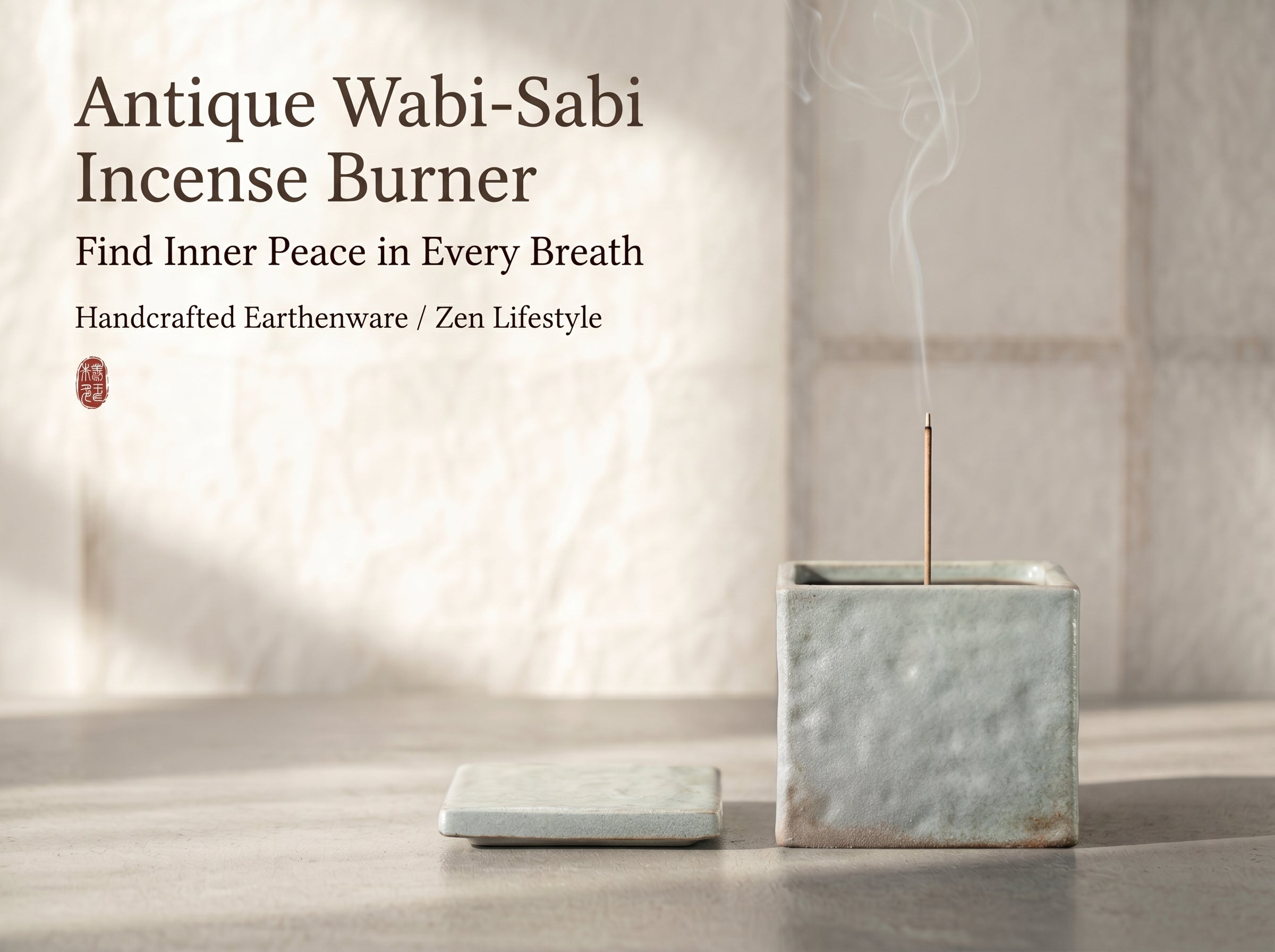 Zenflowing Antique Wabi-Sabi Earthenware Incense Burner