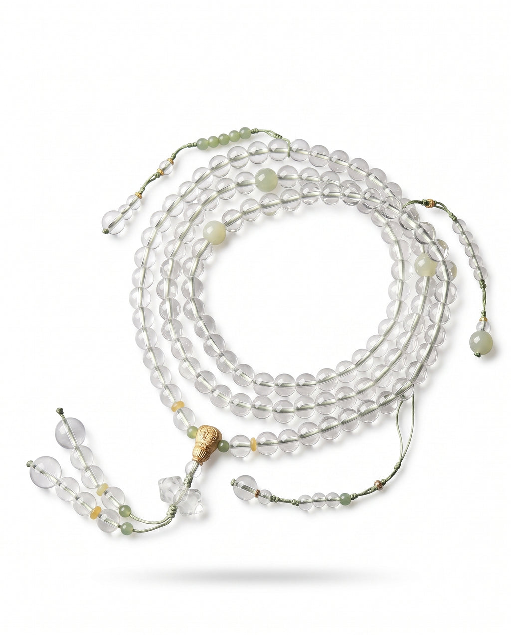 Zenflowing Natural White Crystal 108 Beads Mala Bracelet