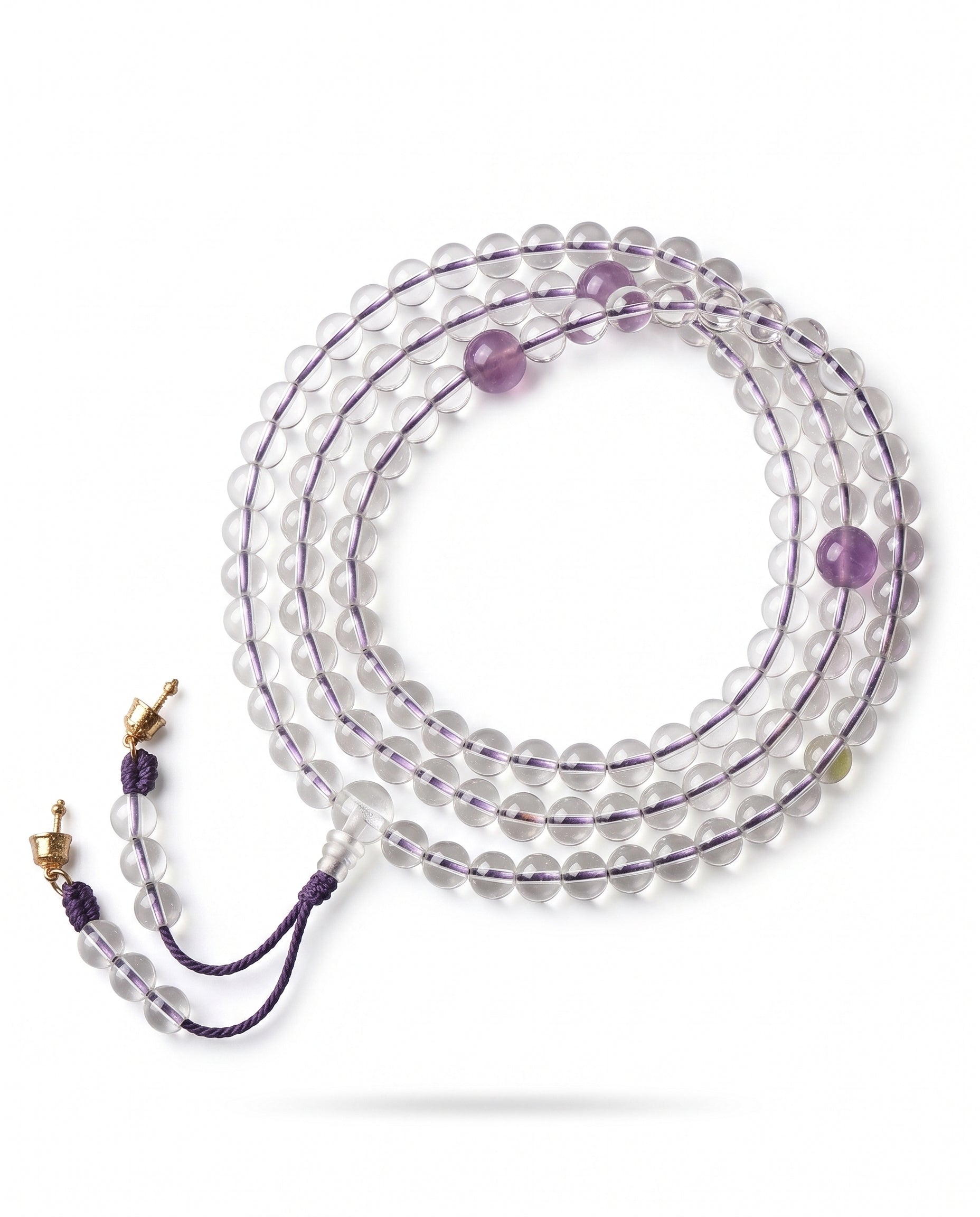 Zenflowing Natural White Crystal 108 Beads Mala Bracelet